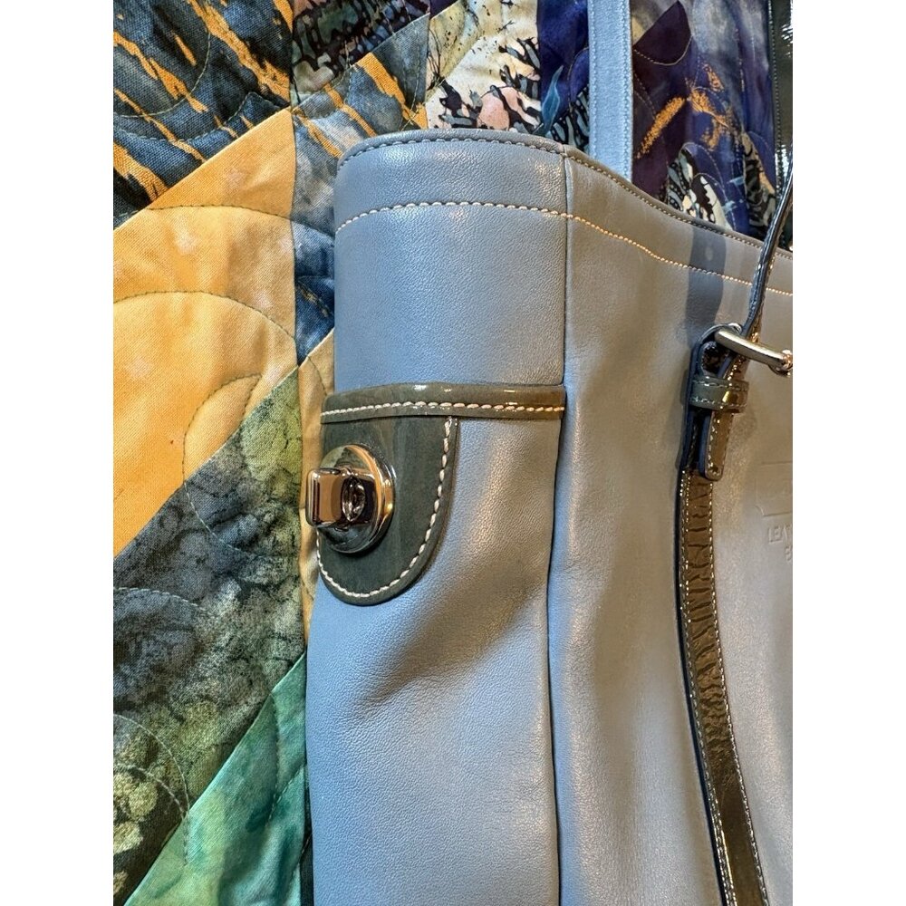 Vtg Coach Large Leather Hobo Shoulder Blue Teal Gallery Tote Bag Purse 2004 EUC - Picture 4 of 16